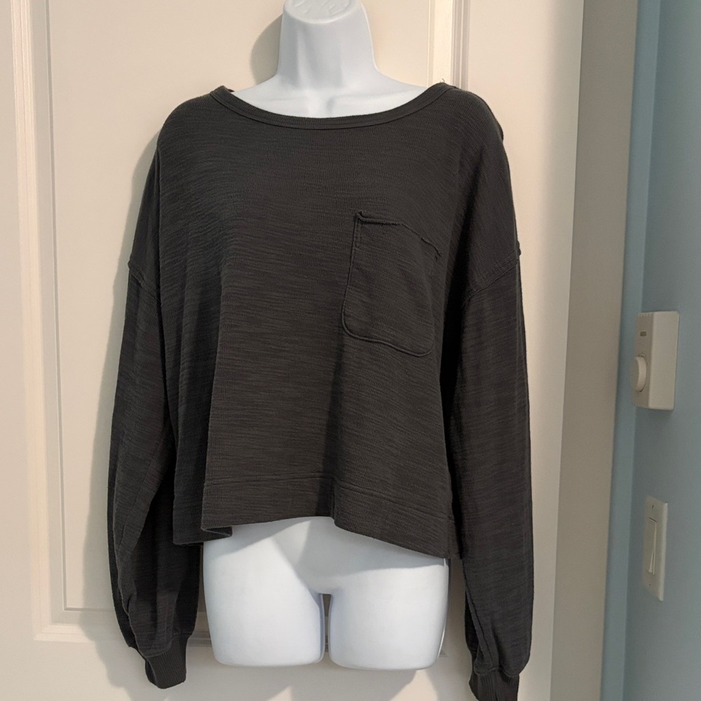 Casual Black Long Sleeve Sweatshirt